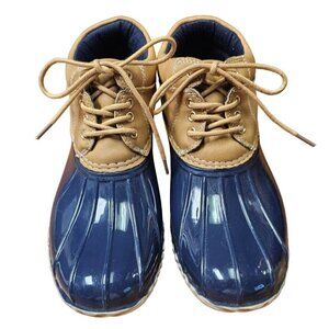 Tommy Hilfiger TWHEAT-T Women's Ankle Blue Tan Lace Up Rain Shoes Boots, Size 6M